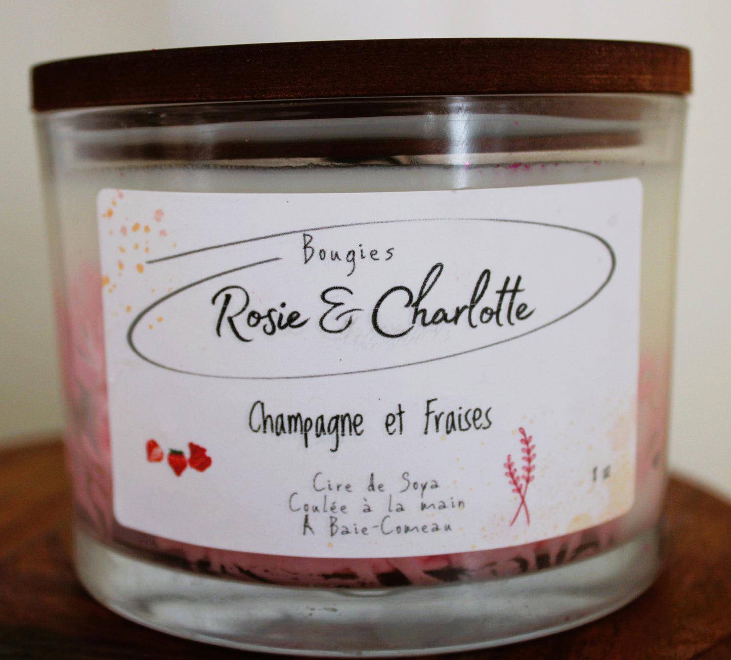 Bougie champagne & Fraises
