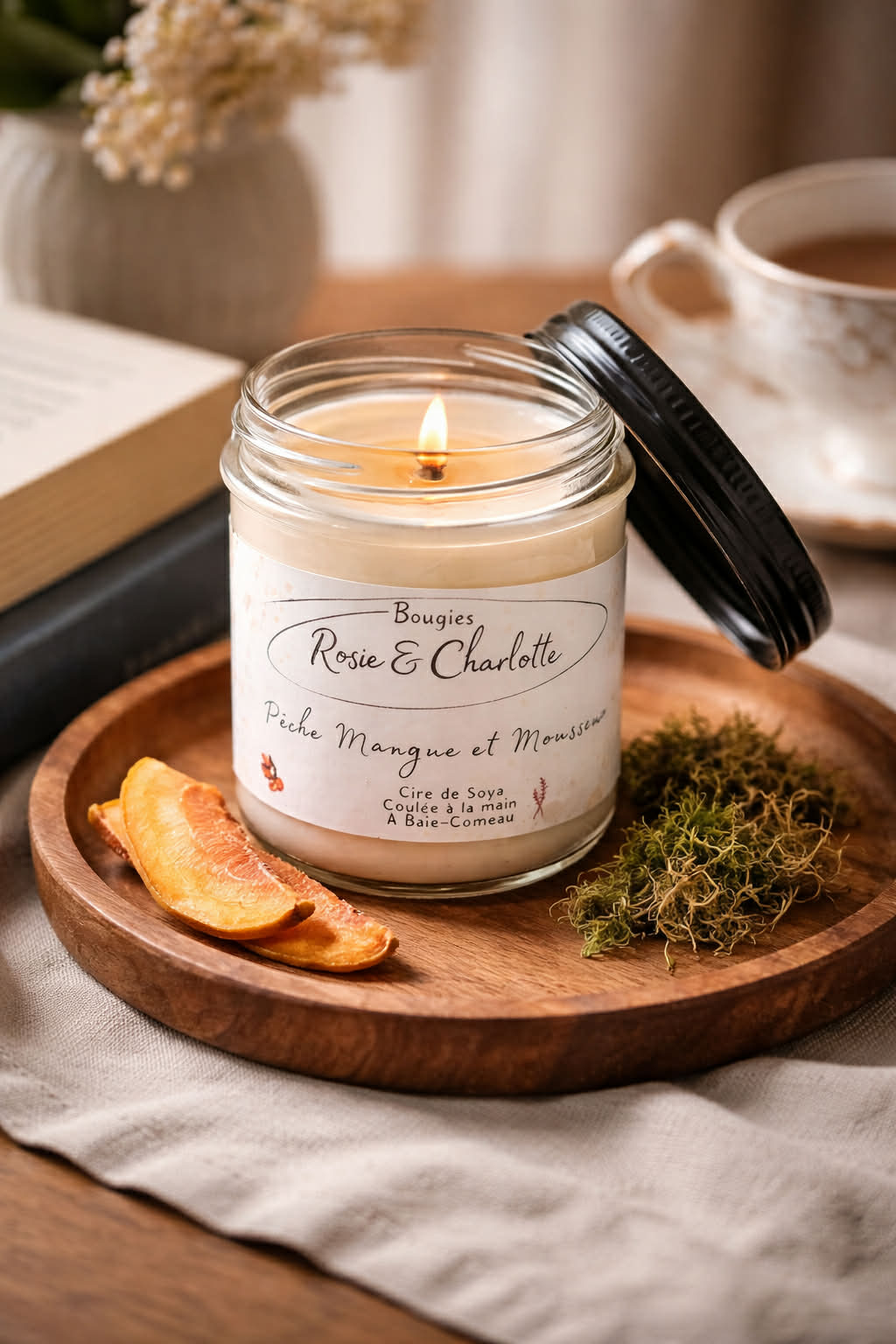 Bougie Pêche, Mangue & Mousseux