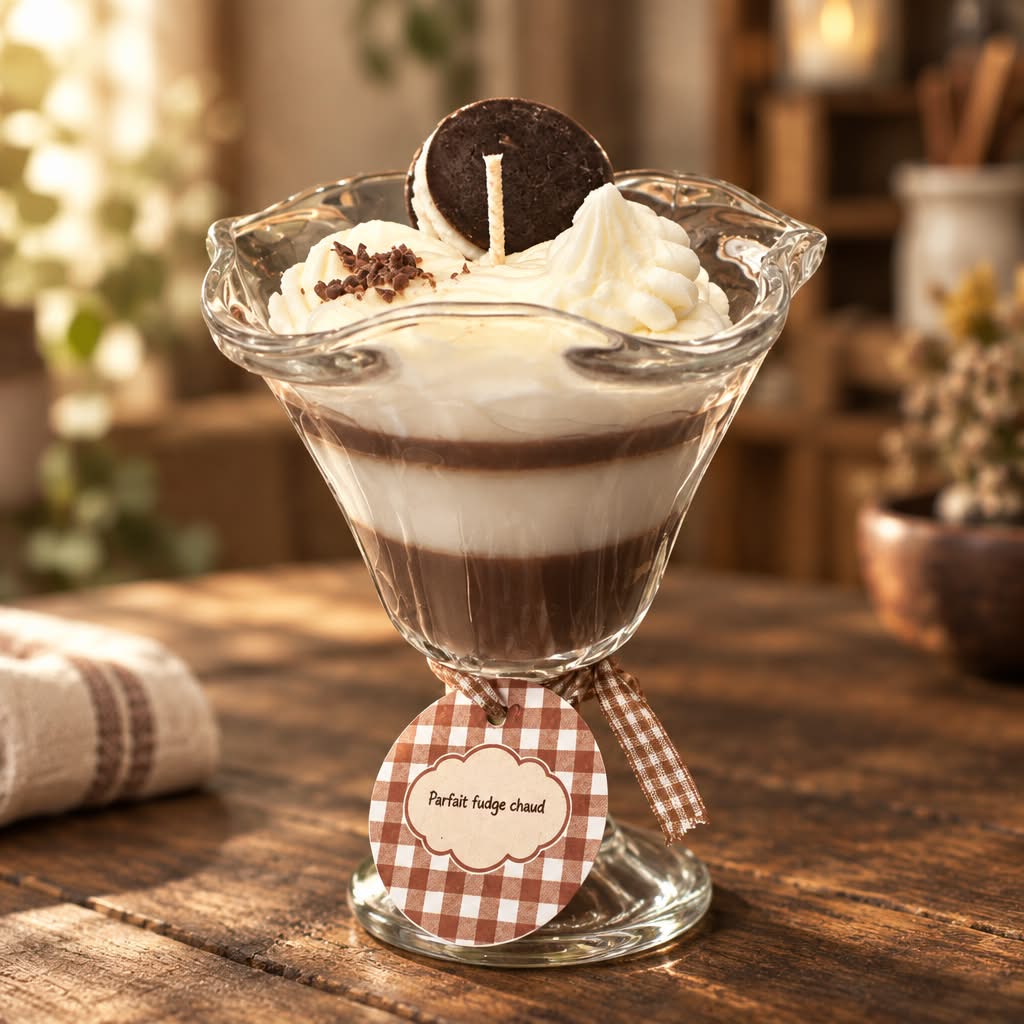 Parfait au fudge chaud