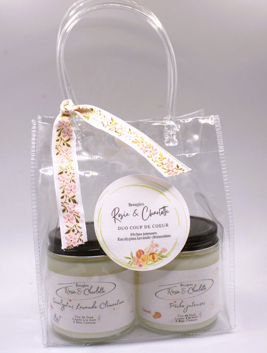 Duo Coup de Coeur Pêches Juteuses et Eucalyptus lavande clémentine