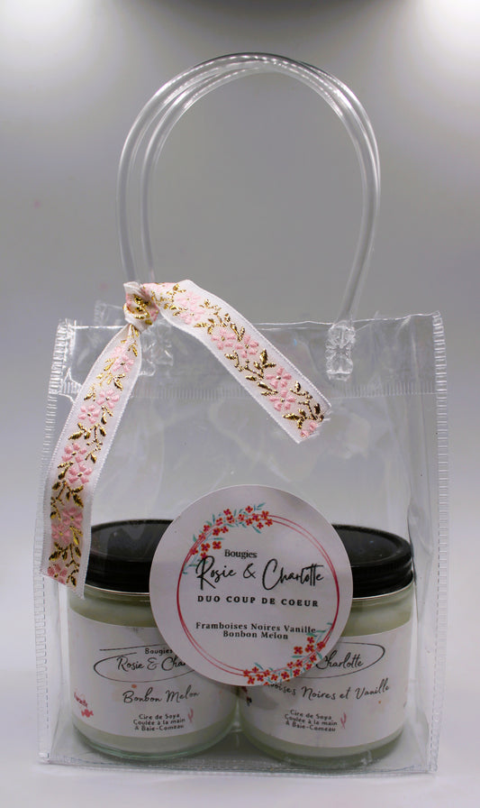 Duo Coup de Coeur Framboises noires vanille et Bonbon Melon