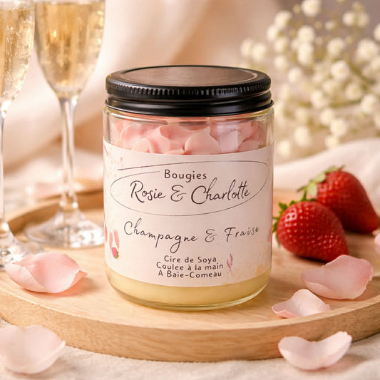 Bougie Champagne et Fraises