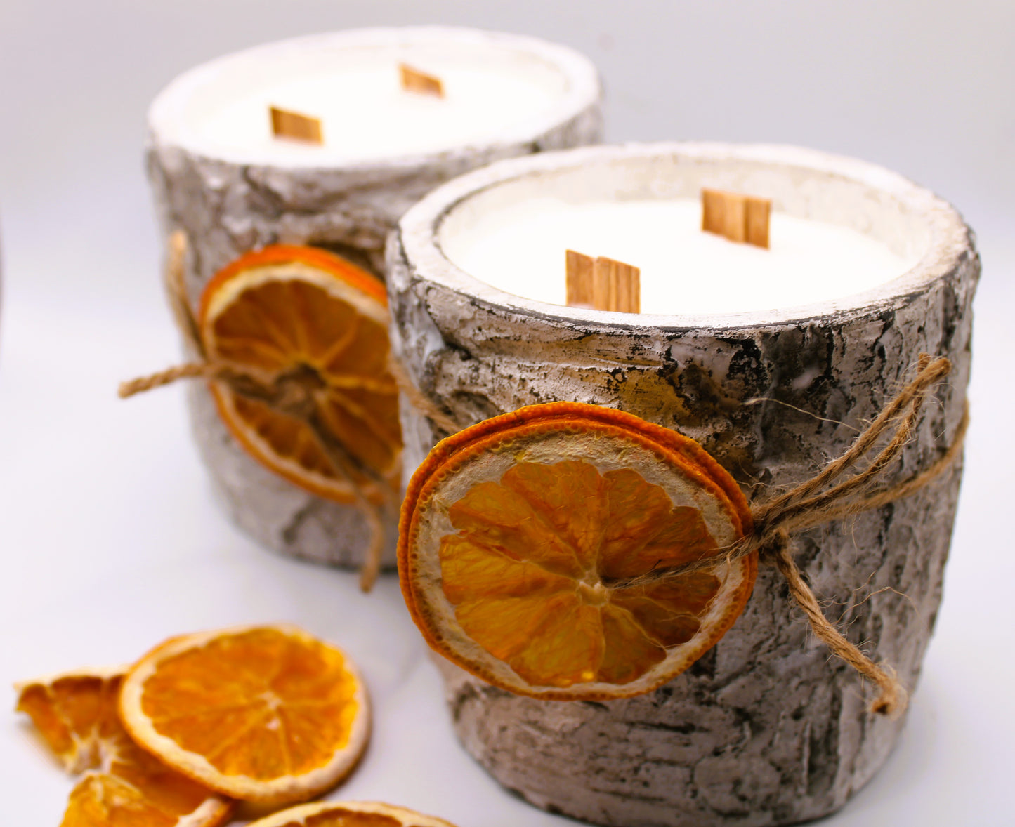 Bougie pot céramique texturé Orange Douce